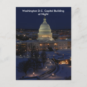 Carte Postale Capitole de Washington D.C. dans la nuit d'hiver