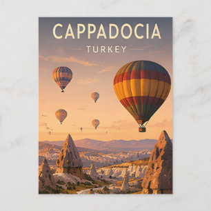 Carte Postale 🎈 Cappadoce Turquie Ballon à Air Chaud Vues de la