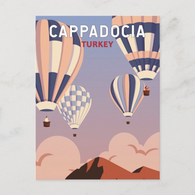 Carte Postale Cappadocia Turquie Art de voyage rétro vintage (Devant)