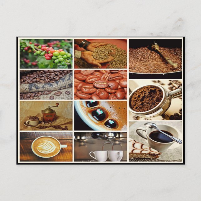 Carte Postale cappuccino coloré café café boisson collage (Devant)