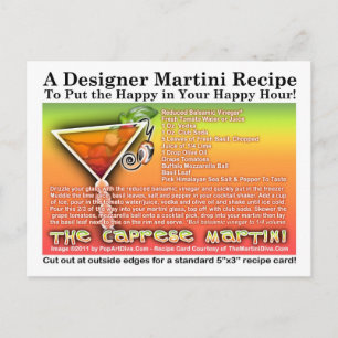 Carte postale Caprese Martini Recette
