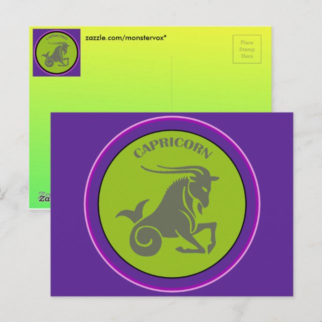 Carte postale Capricorne (Devant / Derrière)
