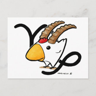 Carte postale Capricorne au poulet