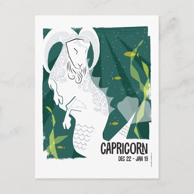 Carte Postale Capricorne Zodiaque de chèvre de mer (Devant)