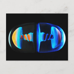 Carte postale Capsule Shroom en verre orange et bl