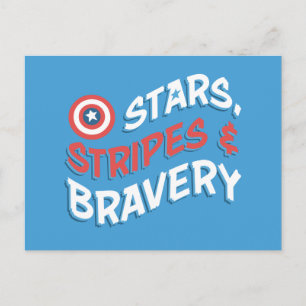 Carte Postale Captain America Étoiles, Rayures et Bravoure