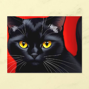 Carte Postale Captivant l'art des chats noirs