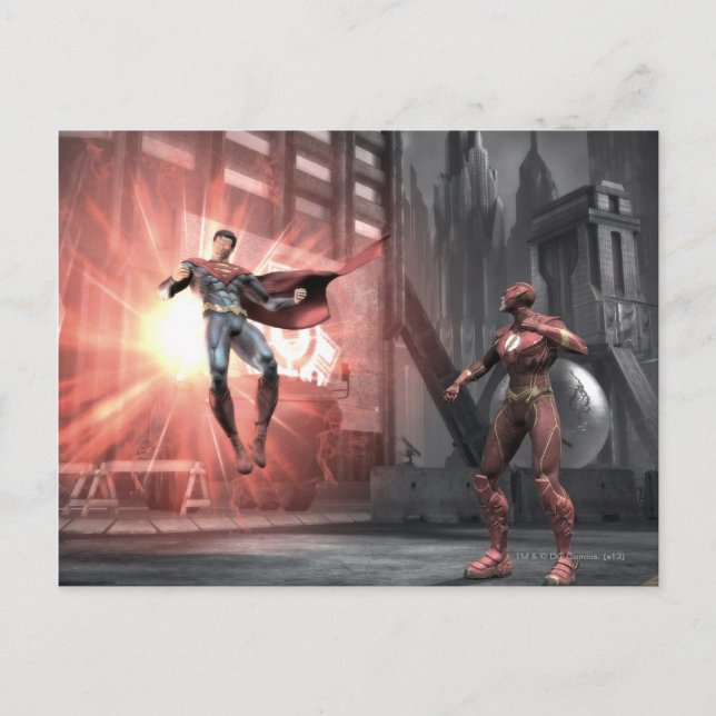 Carte Postale Capture d'écran : Superman vs Flash (Devant)