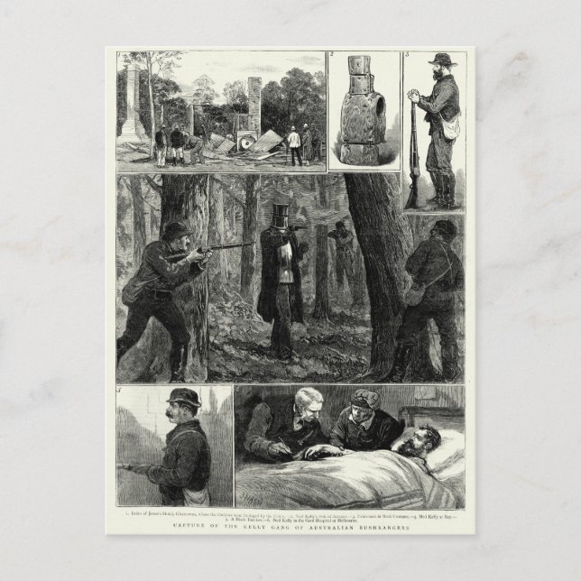 Carte Postale Capture du Ned Kelly Gang (Devant)