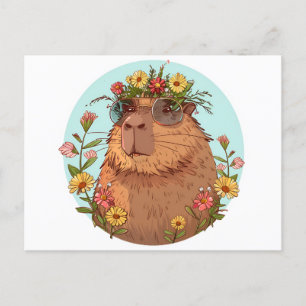 Carte Postale Capybara en lunettes de soleil Été