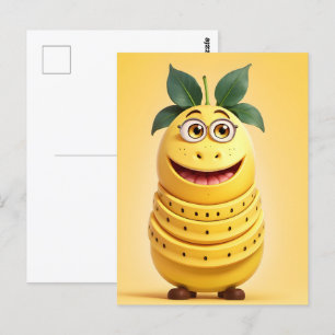 Carte Postale Caractère de banane drôle