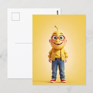Carte Postale Caractère de banane drôle
