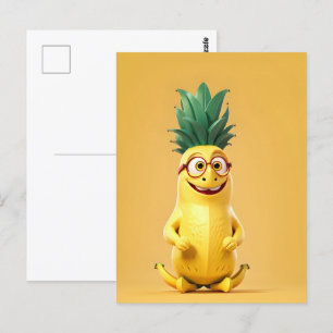 Carte Postale Caractère de banane drôle
