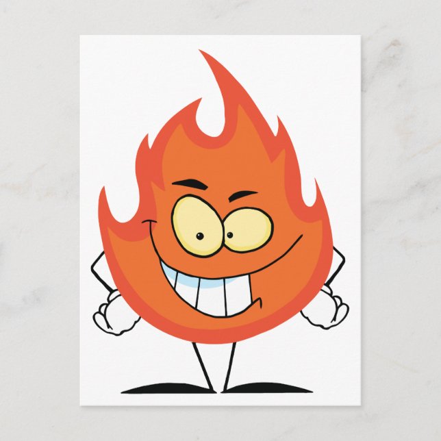Carte Postale Caractère de dessin de flamme (Devant)