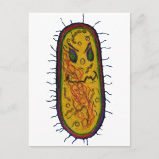 Carte Postale Caractère de dessin de la bactérie moyenne
