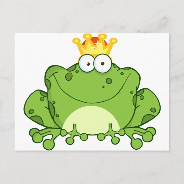 Carte Postale Caractère de dessin de Prince Frog Vert (Devant)