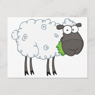 Carte Postale Caractère de dessin en mouton noir