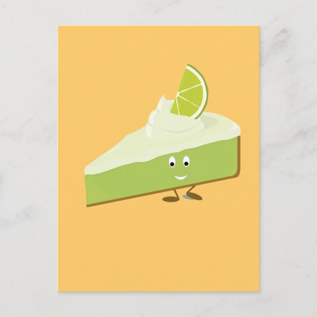 Carte Postale Caractère de tranche de tourte de citron vert (Devant)