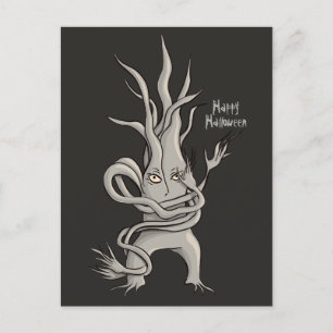 Carte Postale Caractère déplaisant de l'arbre Halloween heureux