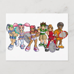 Carte Postale Caractères de tennis d'Anime