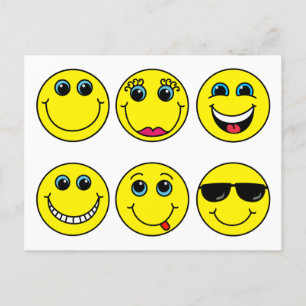 Carte Postale Caractères de visage Emoji