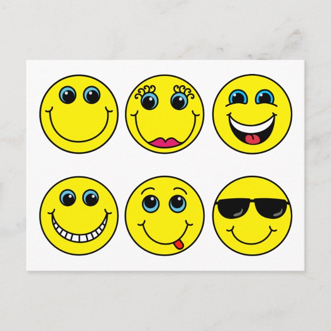 Carte Postale Caractères de visage Emoji (Devant)