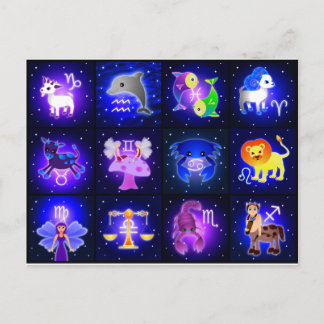 Carte Postale Caractères Zodiac mignons