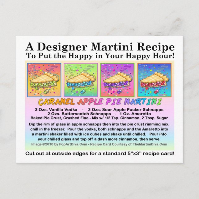 Carte postale Caramel Apple Pie Martini Recette Ca (Devant)