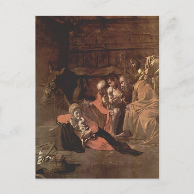 Carte Postale Caravaggio- Adoration des bergers (Devant)