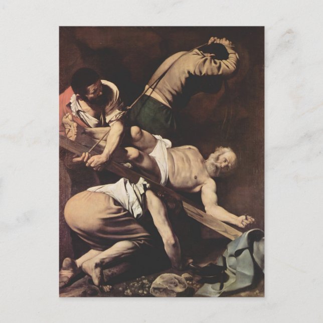 Carte Postale Caravaggio- Crucifixion de Saint Pierre (Devant)