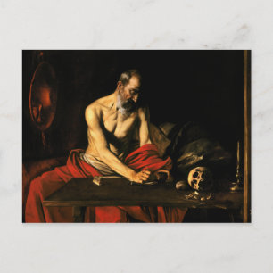 Carte Postale Caravaggio - Écriture Saint Jérôme