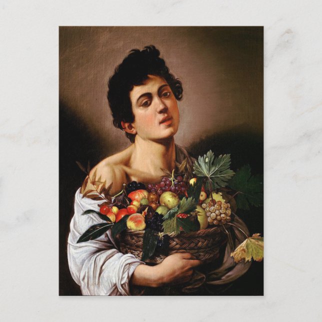 Carte Postale Caravaggio - Garçon avec une corbeille de fruits (Devant)