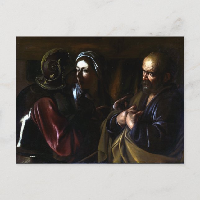 Carte Postale Caravaggio Le déni de Saint Pierre (Devant)