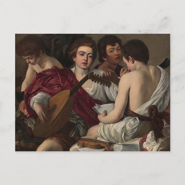 Carte Postale Caravaggio - Les Musiciens - Oeuvre Classique (Devant)