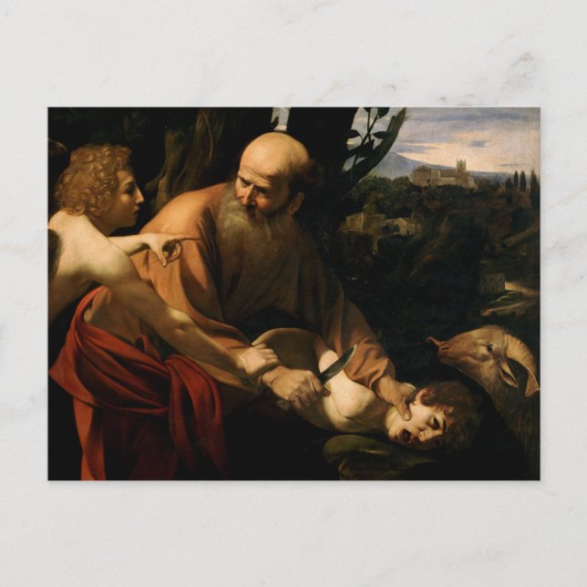 Carte Postale Caravaggio - Sacrifice d'Isaac (Devant)