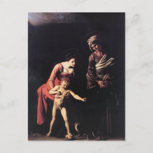 Carte Postale Caravaggio- Vierge et Enfant avec Sainte Anne