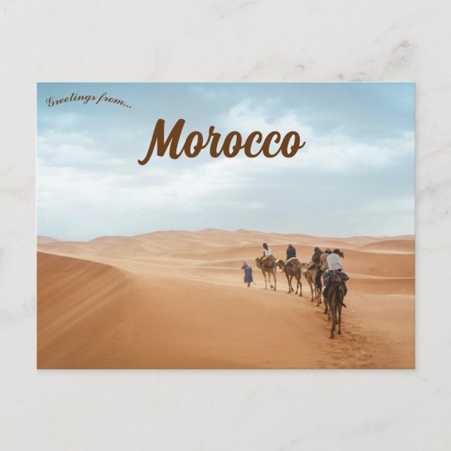 Carte Postale Caravane à chameaux dans le désert du Sahara Marra (Devant)