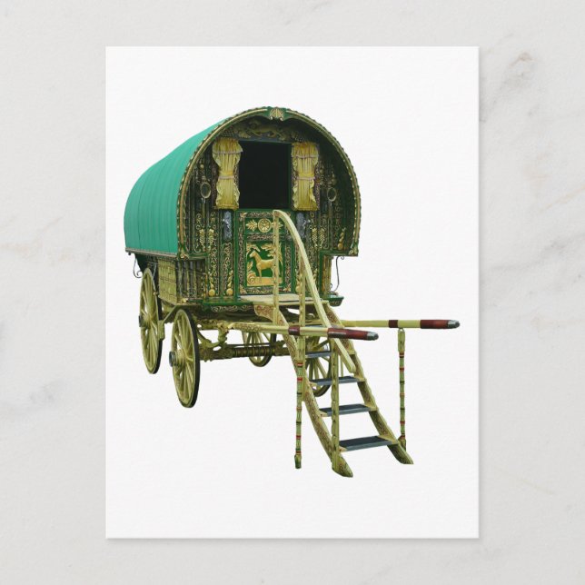 Carte Postale Caravane de bowtop tzigane (Devant)