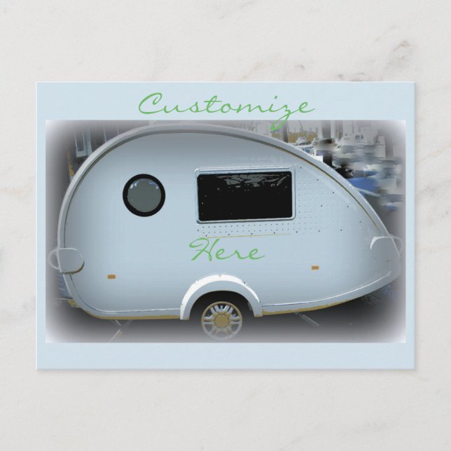 Carte Postale Caravane en teardrop simplifiée roulette gypsy (Devant)