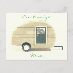 Carte Postale caravane vintage en lacet gypsy caravane