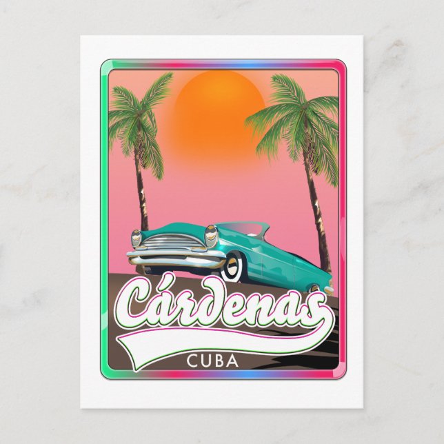Carte Postale Cárdenas Cuba poster de voyage vintage (Devant)