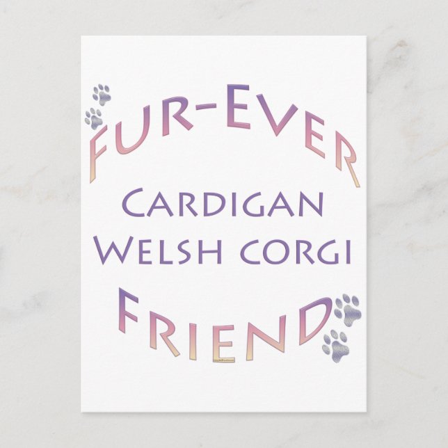 Carte Postale Cardigan Welsh Corgi Furever (Devant)