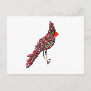 Carte Postale Cardinal Cadillac Oiseau Science Fiction Steampunk