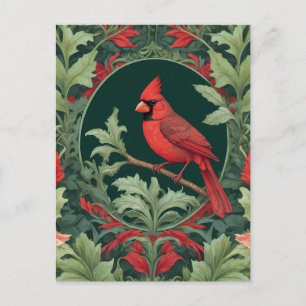 Carte Postale Cardinal du Nord élégant Inspiré de William Morris