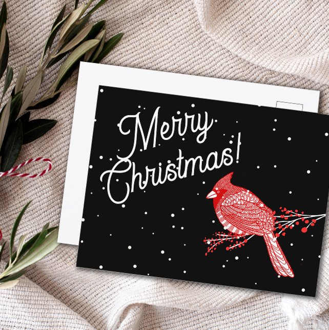 Carte postale Cardinal Neige de Noël (Créateur téléchargé)