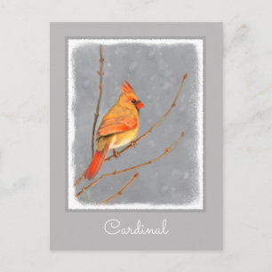 Carte Postale Cardinal sur la peinture de branche - Art original