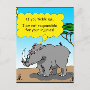 Carte Postale Caricature à chatouilles de 886 rhinocéros