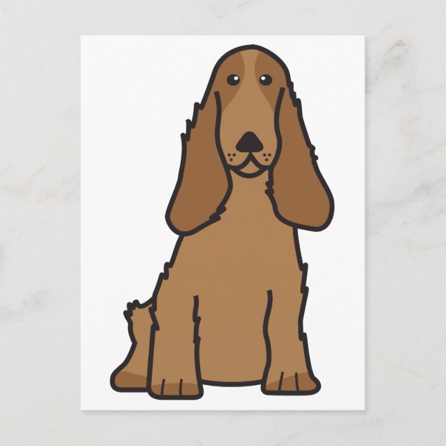 Carte Postale Caricature anglaise Cocker Spaniel Chien (Devant)