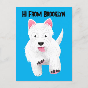 Carte Postale Caricature blanche de terrier de l'ouest