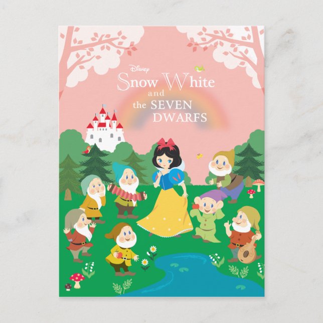 Carte Postale Caricature Blanche Neige et les Sept Nains (Devant)